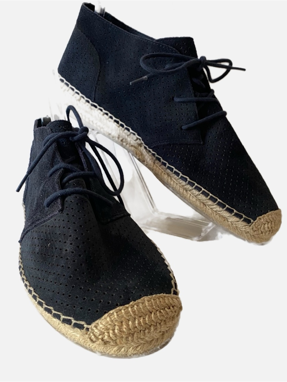 Dolce Vita Suede Trilby Chukka Espadrille Sneaker perforated design jute-wrapped